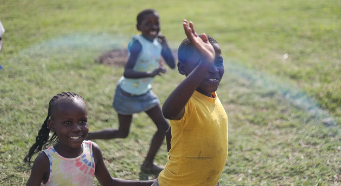A pupil playing outside during break time